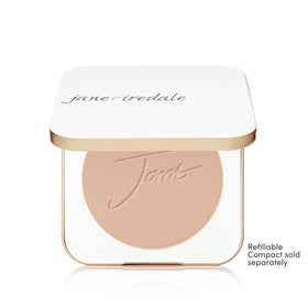 Jane Iredale PurePressed Base mineral powder texture close-up for seamless application.