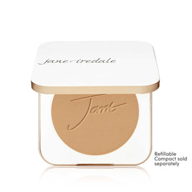 Jane Iredale PurePressed Base Refill SPF coverage on skin, offering UVA/UVB protection.