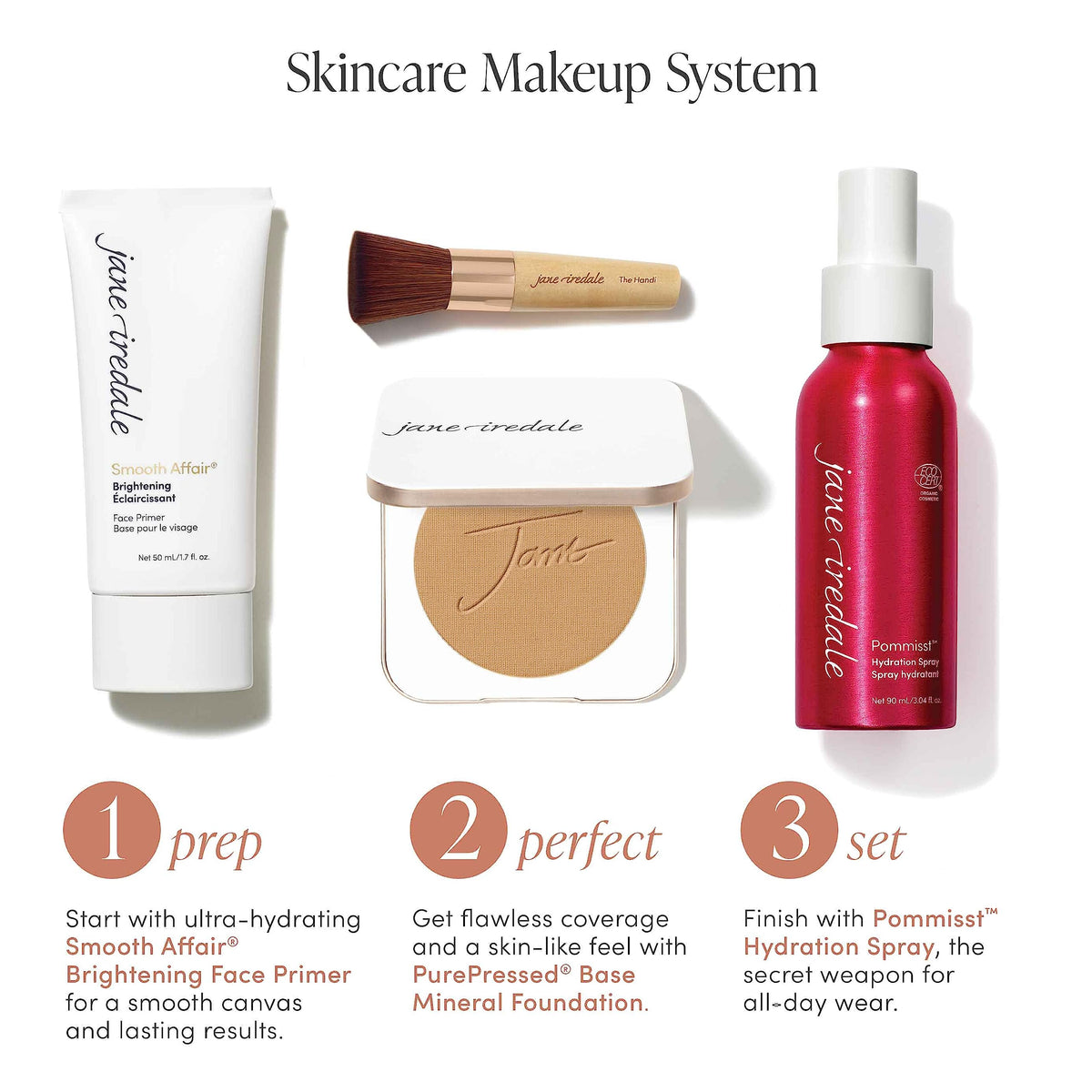 Jane Iredale PurePressed Base Refill water resistance up to 40 minutes on skin.
