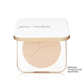Jane Iredale PurePressed Base SPF coverage close-up emphasizing broad spectrum protection.