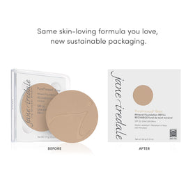 Jane Iredale PurePressed Base warm undertone close-up in Honey Bronze shade.
