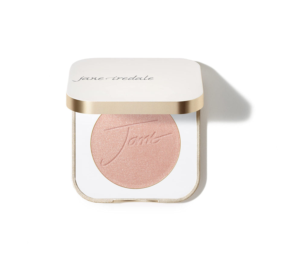 Jane Iredale PurePressed Blush compact close-up showing natural color for a fresh glow.