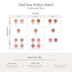 Long-wear color from Jane Iredale PurePressed Blush brightens and defines cheeks.