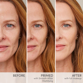 Jane Iredale Smooth Affair Mattifying Primer pump-application demonstrating easy prep.