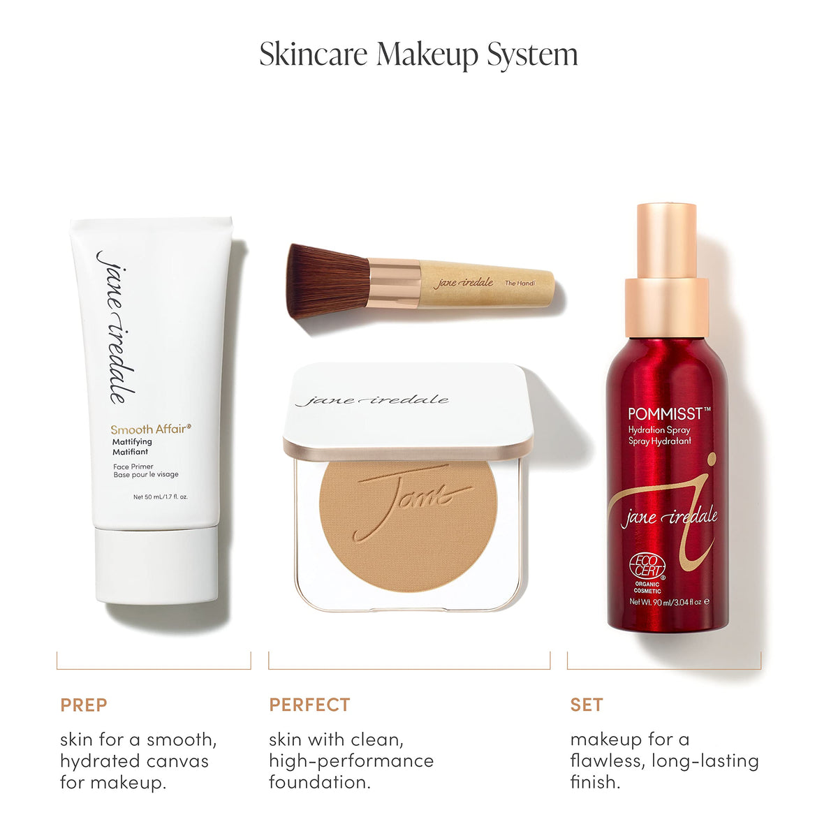 Jane Iredale Smooth Affair Mattifying Primer texture closeup reveals weightless, breathable base.