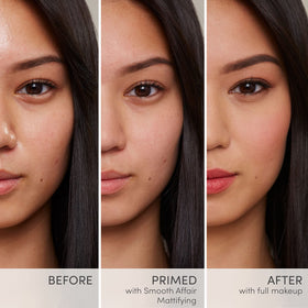 Jane Iredale Smooth Affair Mattifying Primer under foundation for long-lasting, balanced shine.