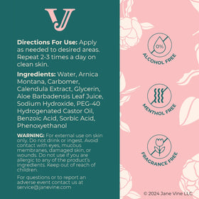 Jane Vine 7oz pump bottle, convenient daily use.