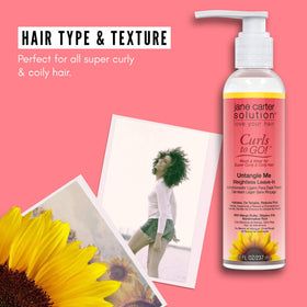 Untangle Me detangled curls ready for styling with smoother texture.