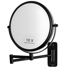JANEEVA 8-inch wall mirror with 1x/10x magnification for precise makeup