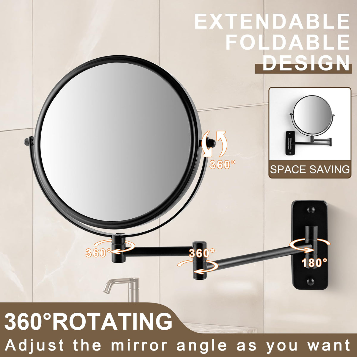 JANEEVA matte black finish adds modern style to the vanity