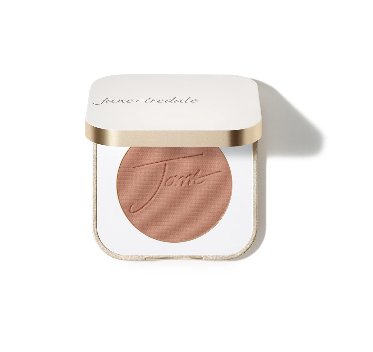 Jane Iredale PurePressed Blush packaging shows a travel-friendly compact for quick touch-ups.