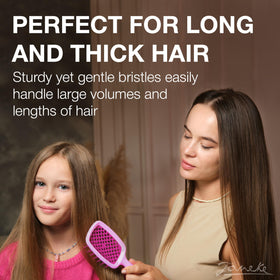 Janeke Superbrush Lilac-Fux travel-friendly design fits compact bags