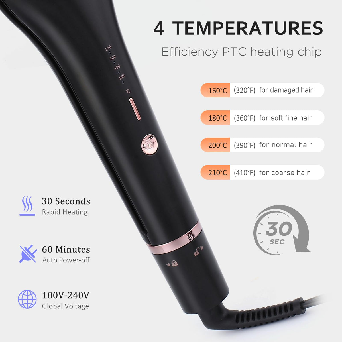 Janelove 4in1 crimper ceramic-coated heating for even results