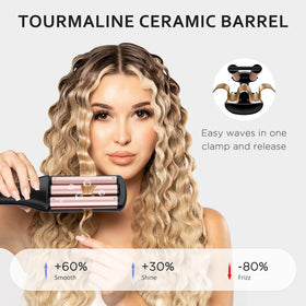 Janelove 4in1 crimper one inch waves for classic beach texture