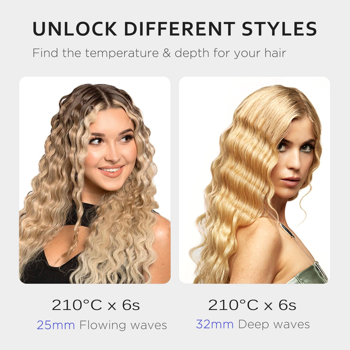 Janelove 4in1 crimper one point two five inch waves for dramatic volume