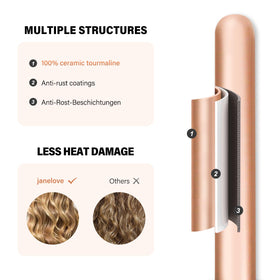 Janelove wand heats in 30 seconds for quick styling sessions