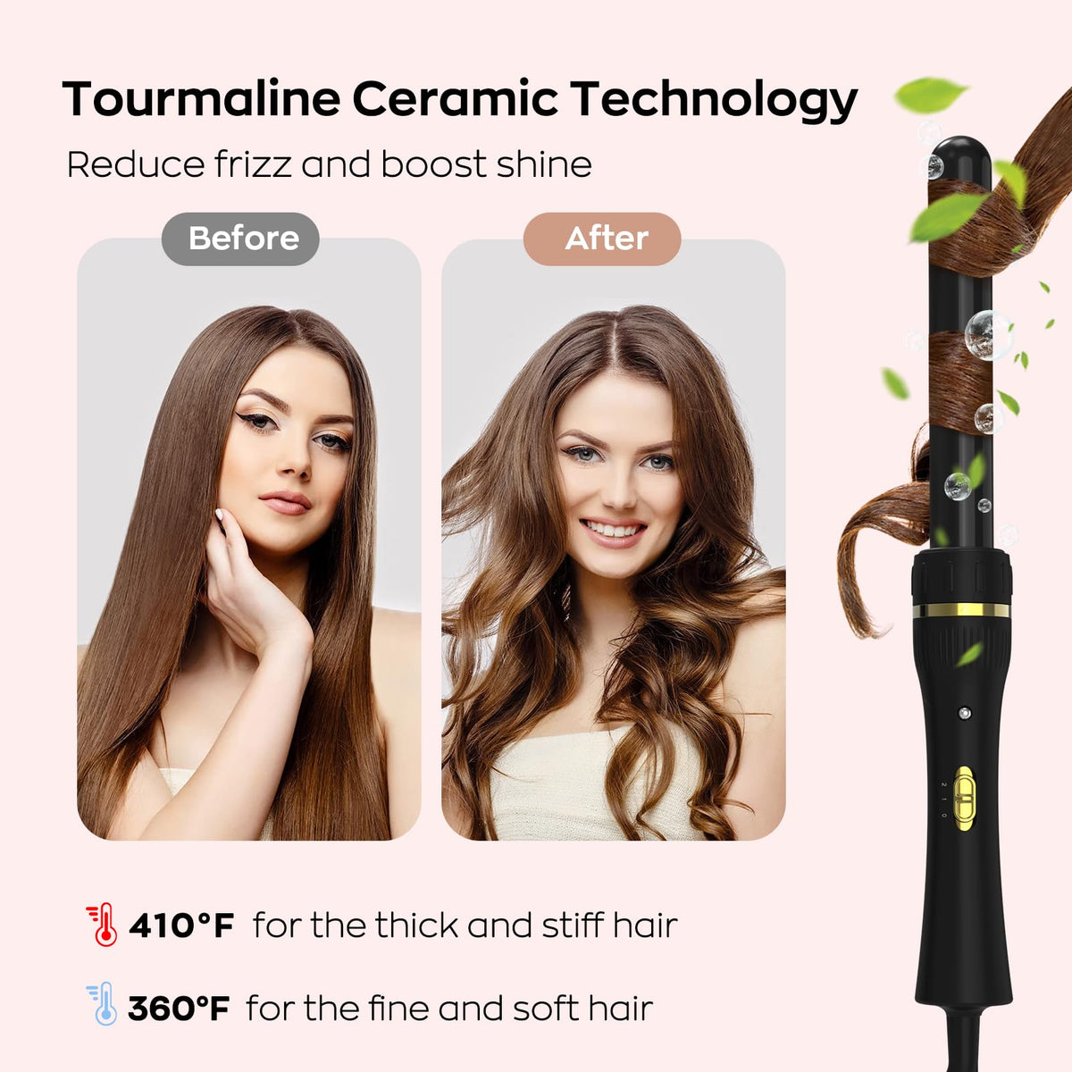 Janelove heat-resistant handle provides comfortable grip during styling.