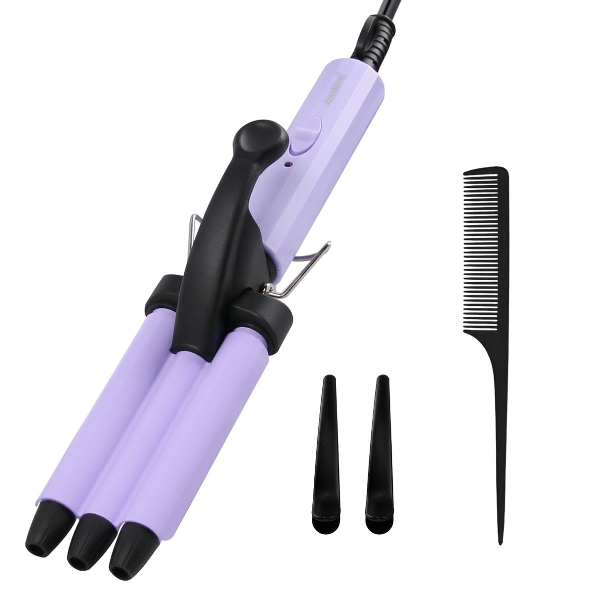 Janelove mini hair crimper, front view, compact travel-ready for quick styling.