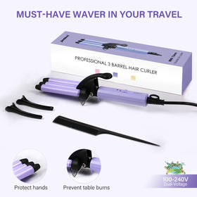 Janelove mini crimper in a compact case, perfect for desk or bag.