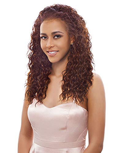 Janet Collection Agatha half wig side view showing lightweight, heat-friendly fiber for quick styling