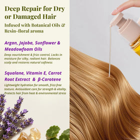 JANICORN Leave-In Hair Oil pump-action demonstrates easy, quick application before styling