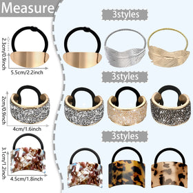Janinka rhinestone glitter ponytail holder adds sparkle for special occasions.