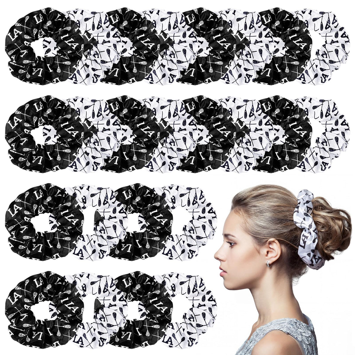Janinka lacrosse scrunchies pack 24 for versatile daily wear and sharing