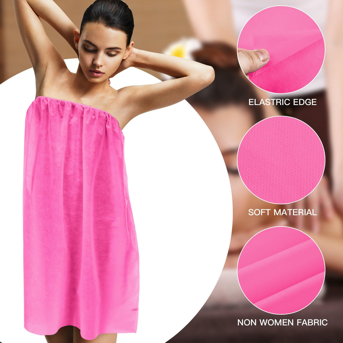 Janmercy adjustable women's spa wrap designed for comfortable fit.