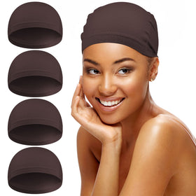 Janmercy bamboo fiber wig caps 4pc package for comfortable headwear.