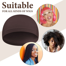 Janmercy bamboo wig cap worn by man for everyday use.