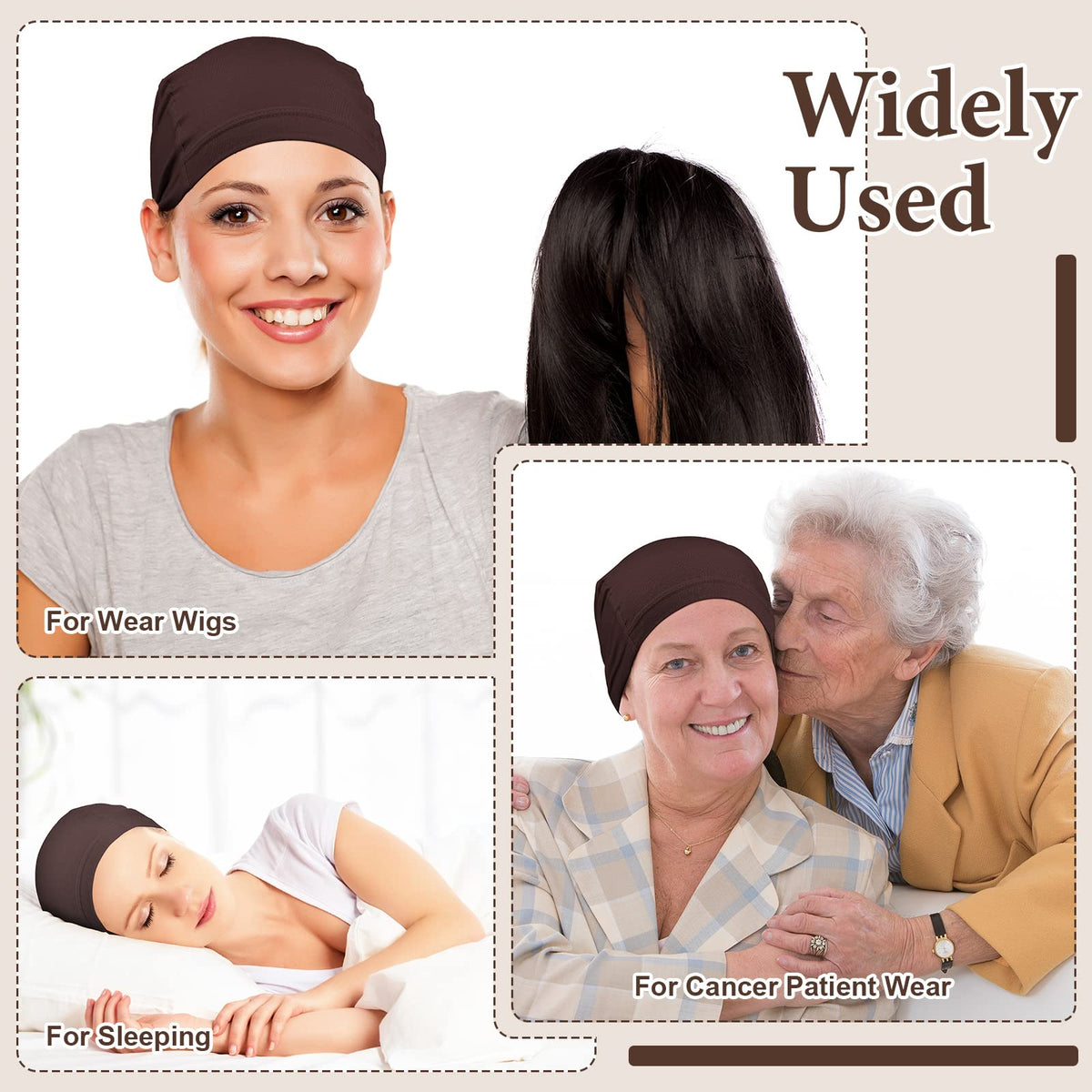 Janmercy bamboo wig cap under helmet liner for added comfort.