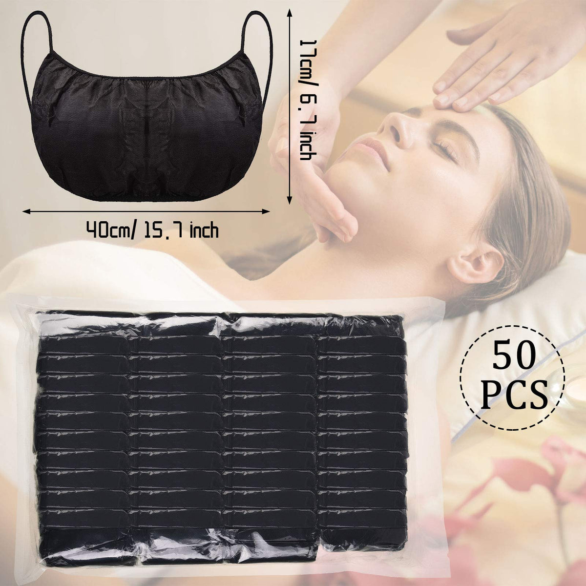 Janmercy disposable bra with elastic straps for secure, adjustable fit during treatments.