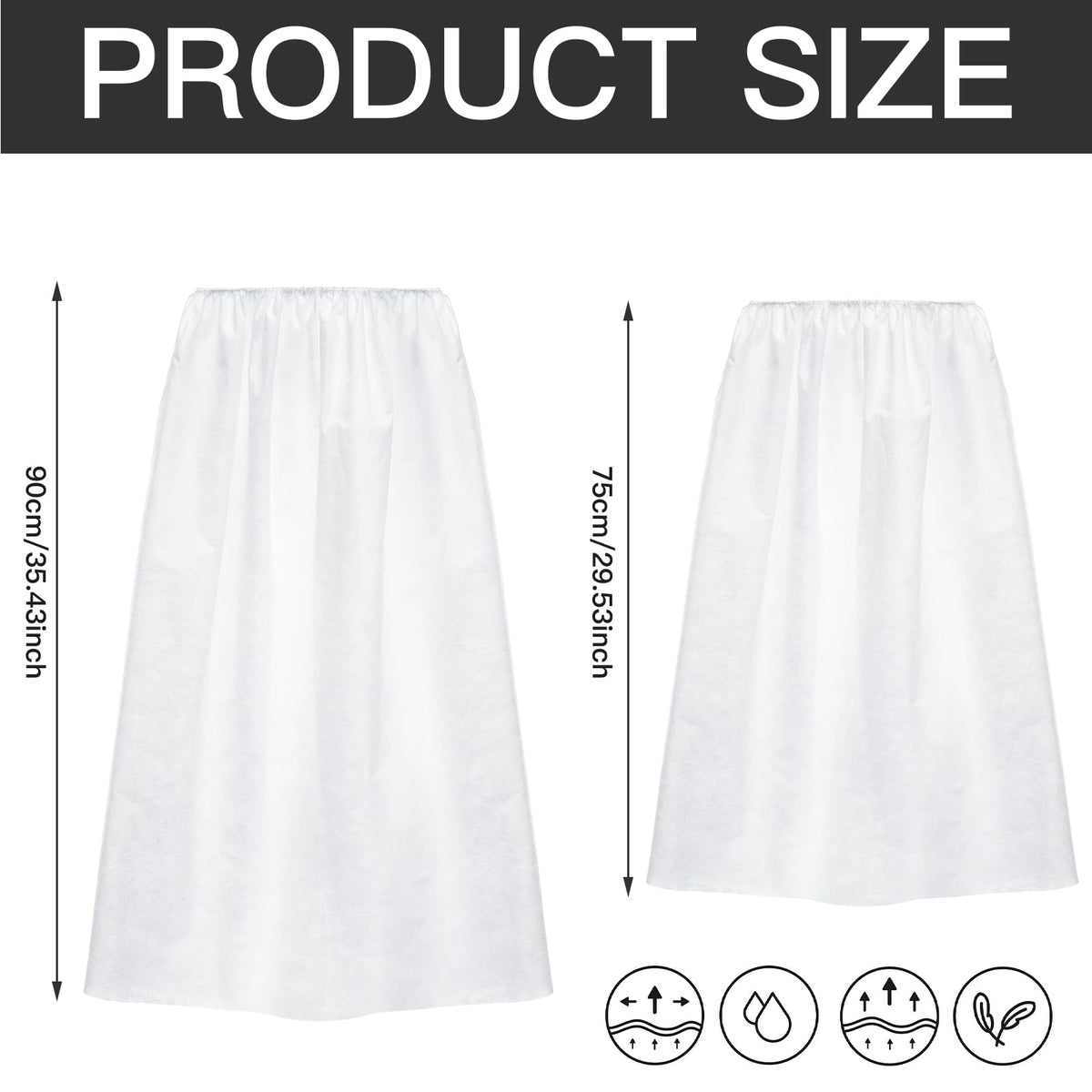 Janmercy disposable spa wrap 90cm extended view showing adjustable fit