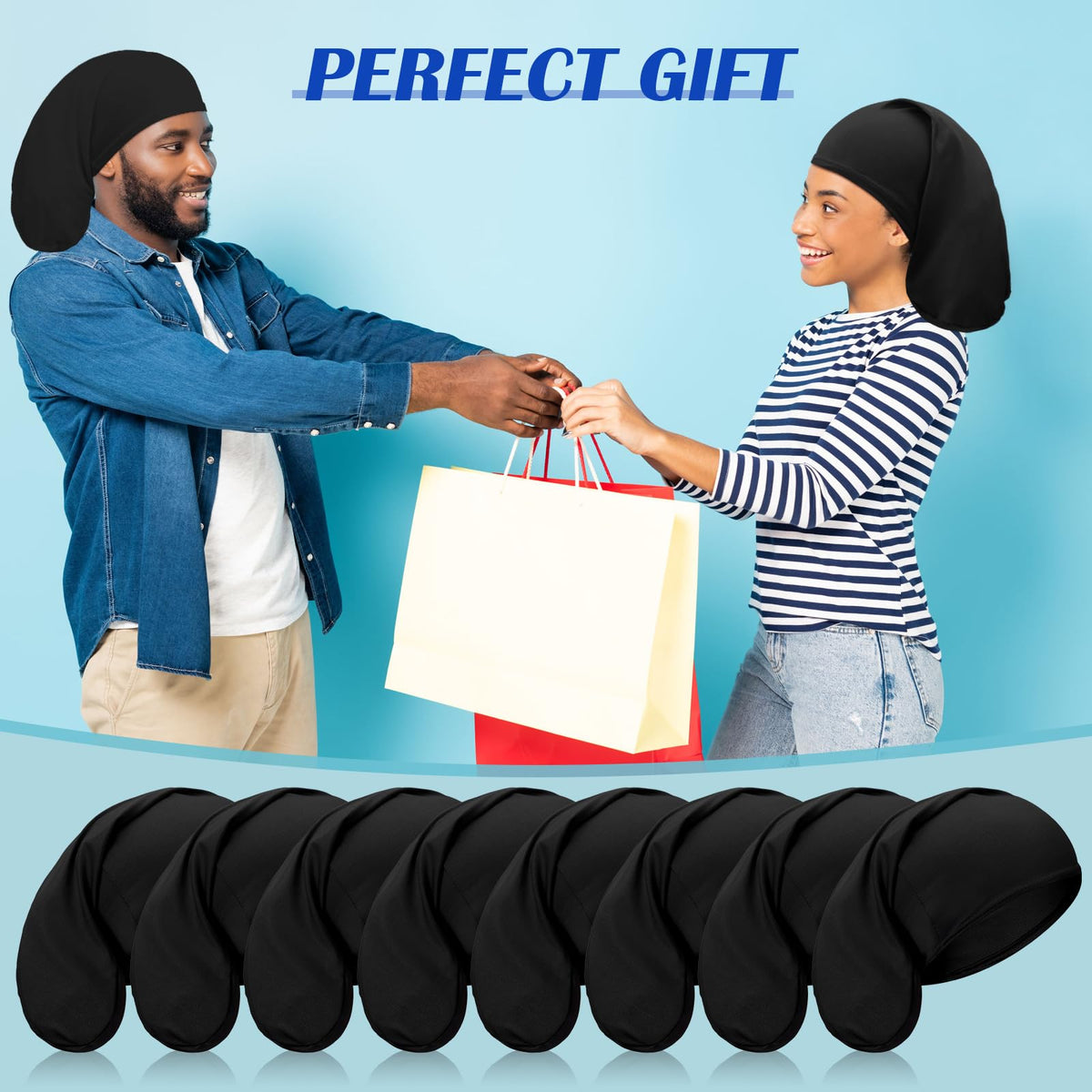 Janmercy eight-piece dreadlock cap set, ideal for sharing with family or friends.