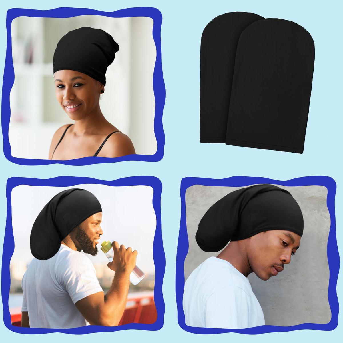 Janmercy dreadlock cap close-up fabric weave, durable and reusable for daily wear.