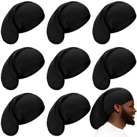 Janmercy dreadlock cap pack in black, 15x9 inches, comfortable all-day wear.