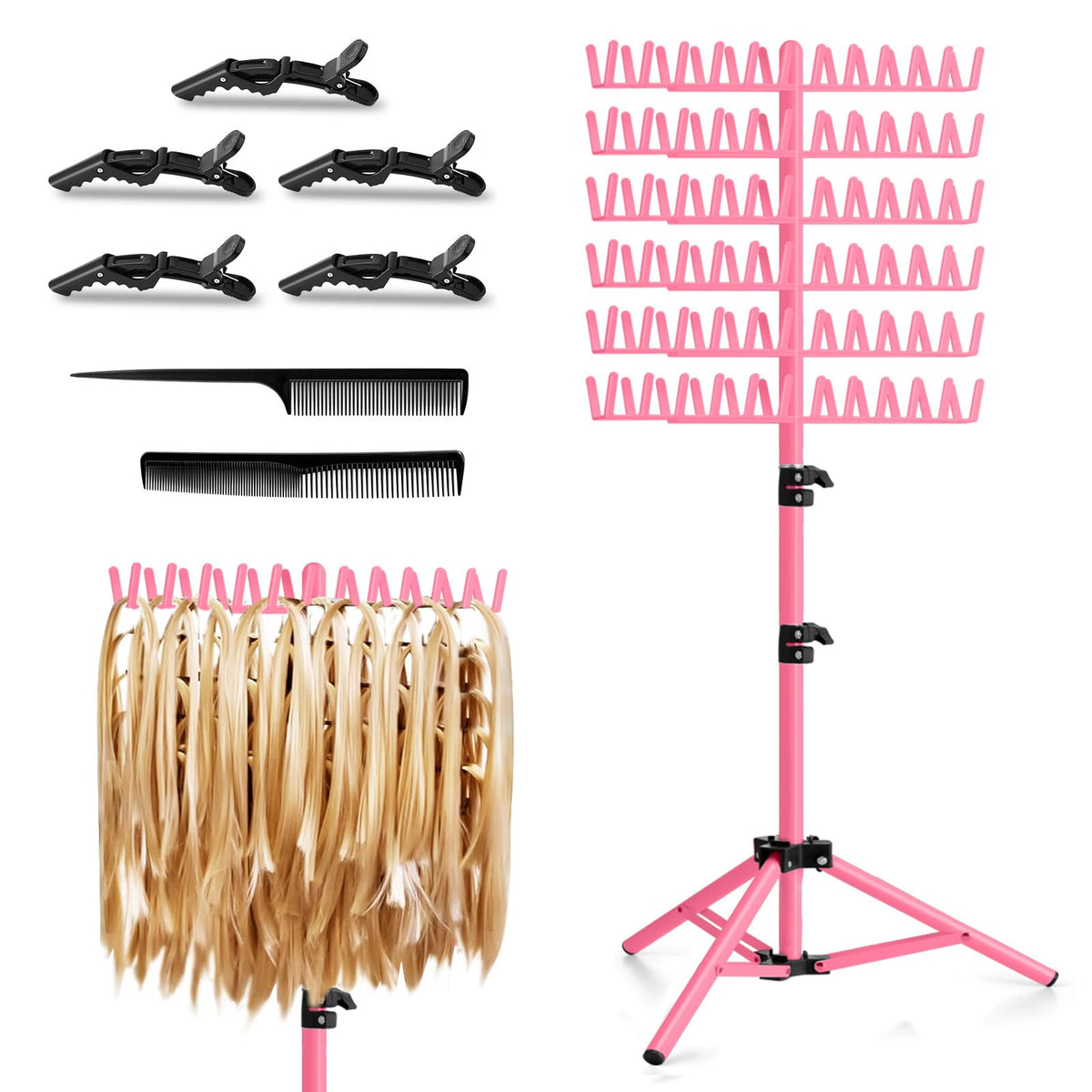 JANMPASK Braiding Hair Rack 144 Pegs keeps extensions neat for quick braiding.