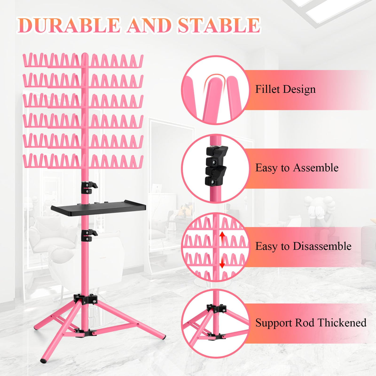 JANMPASK Detachable hair racks simplify customization for different extension types.