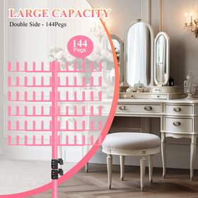 JANMPASK Height-adjustable Braid Rack adapts to sitting or standing braiding positions.