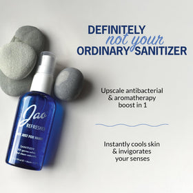 Jao Refresher hands application showing moisturizing sanitizer