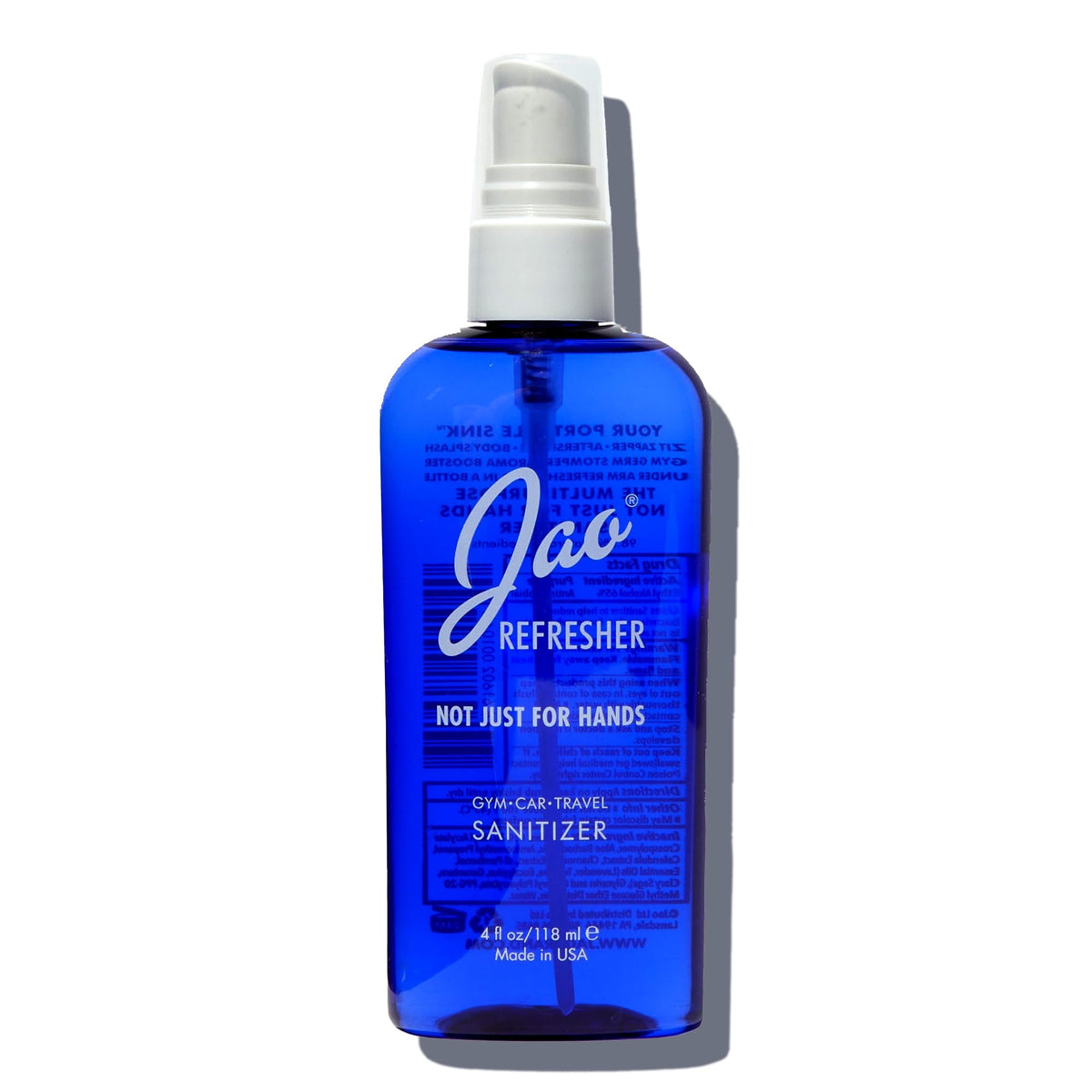 Jao Refresher bottle close-up for travel-ready cleansing on the go