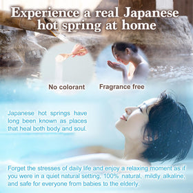 Dissolving Yunohana bath salts creates silky, hydrated skin