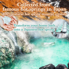 Pour Yunohana bath salts into bathwater for a warm, relaxing soak