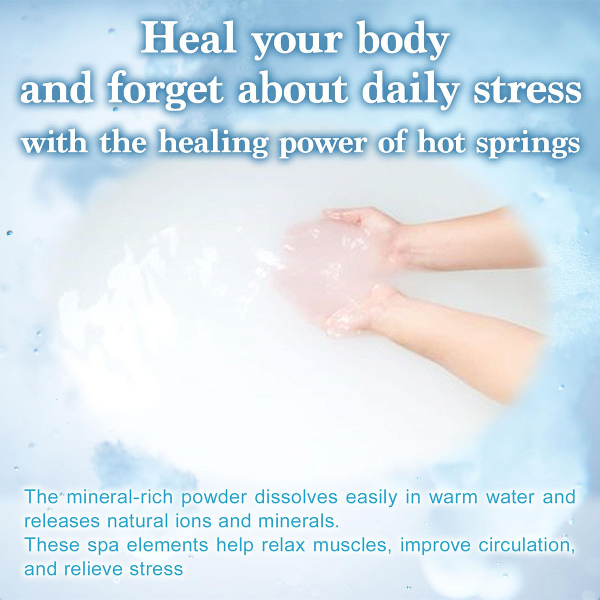 Warm bathwater with Yunohana salts invites gentle warmth and relaxation