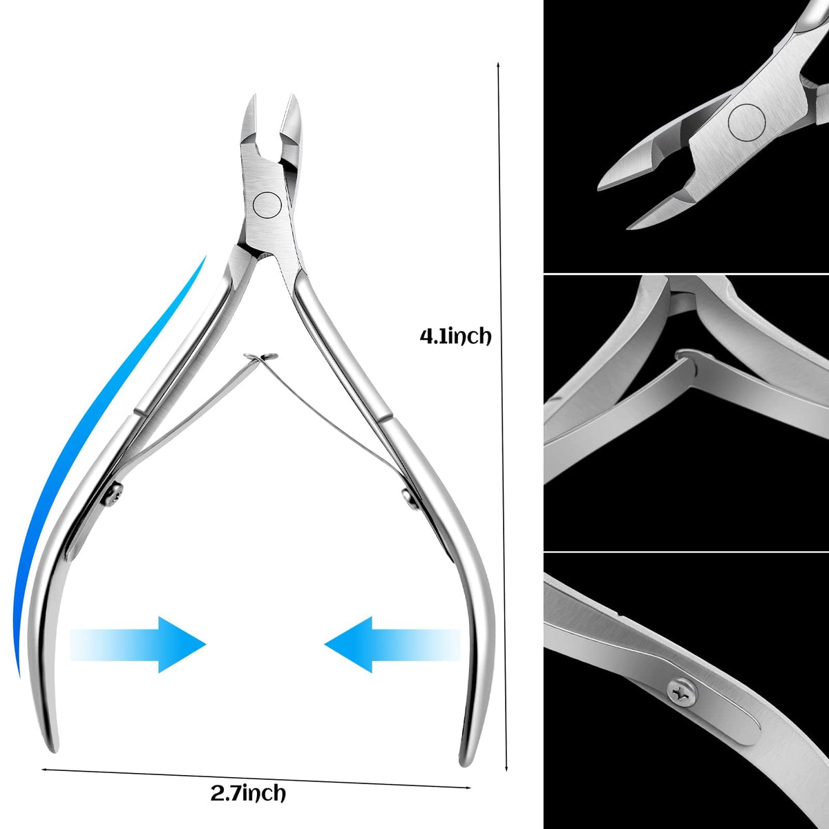 Japior cuticle trimmer nippers with curved handle for controlled grip