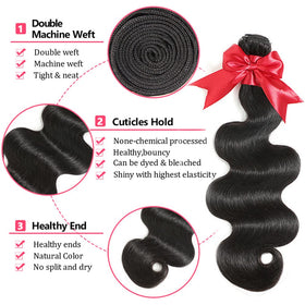 JARAMA Brazilian virgin body wave hair highlighted for versatile styling.