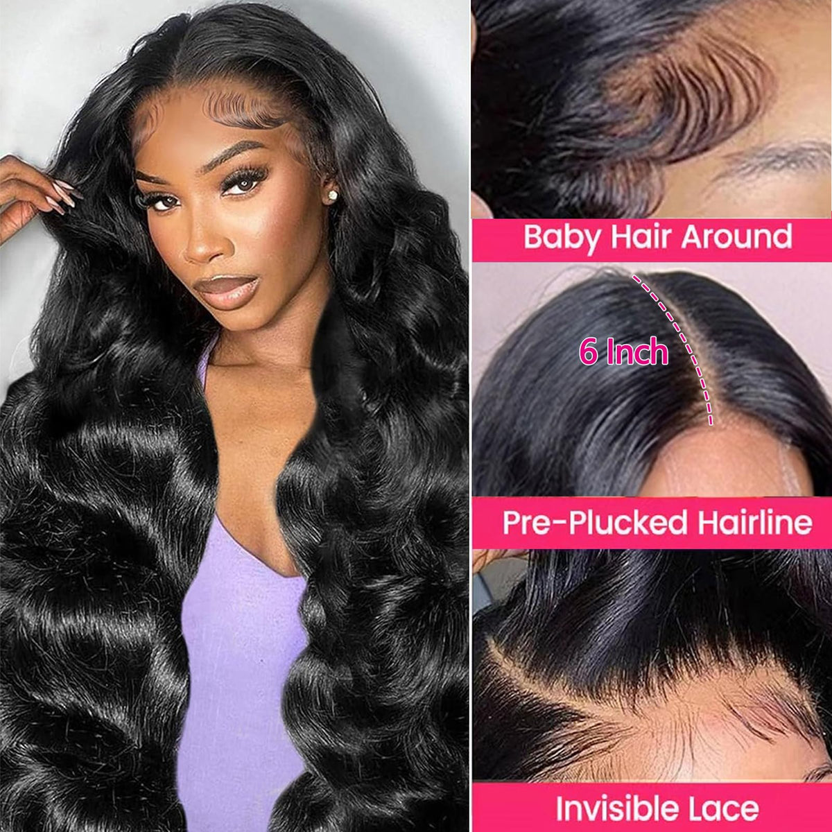JARAMA closure features bleached knots and baby hairs for natural edges.