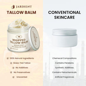 Jardient beef-tallow-honey-balm eco-packaging conveys sustainable choices.