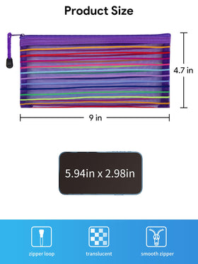 Jarlink ten-color zipper pouches in vibrant hues for easy organization.
