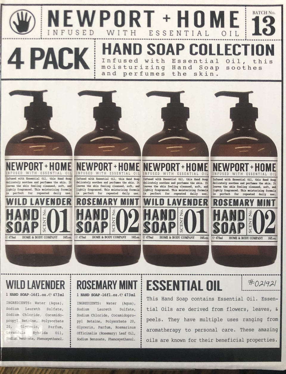 Jarofurel Newport Home Hand Soap Rosemary Mint bottle for daily cleansing and refreshing scent